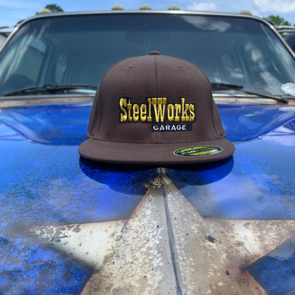 "Steel Works Garage C10" (brown - flat bill)